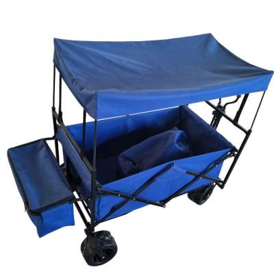 4 wheels garden folding wagons beach for kids with brake with roof