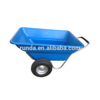 Blue color PP tray big capacity Construction Garden Plastic Wheelbarrow